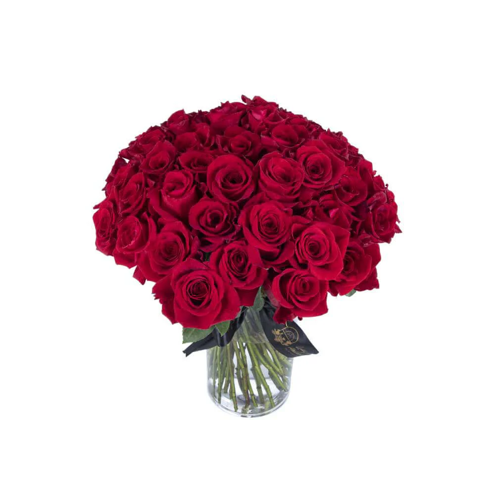 Ambrosia 100 Kisses 100 Red Roses + Vase