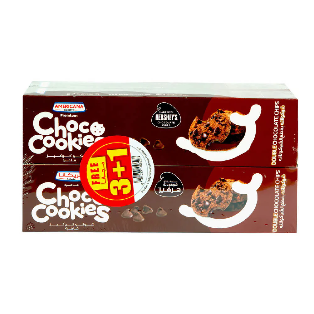 Americana Hershey's Double Chocolate Chips Choco Cookies 100Gm 3+1 Free - Image 2