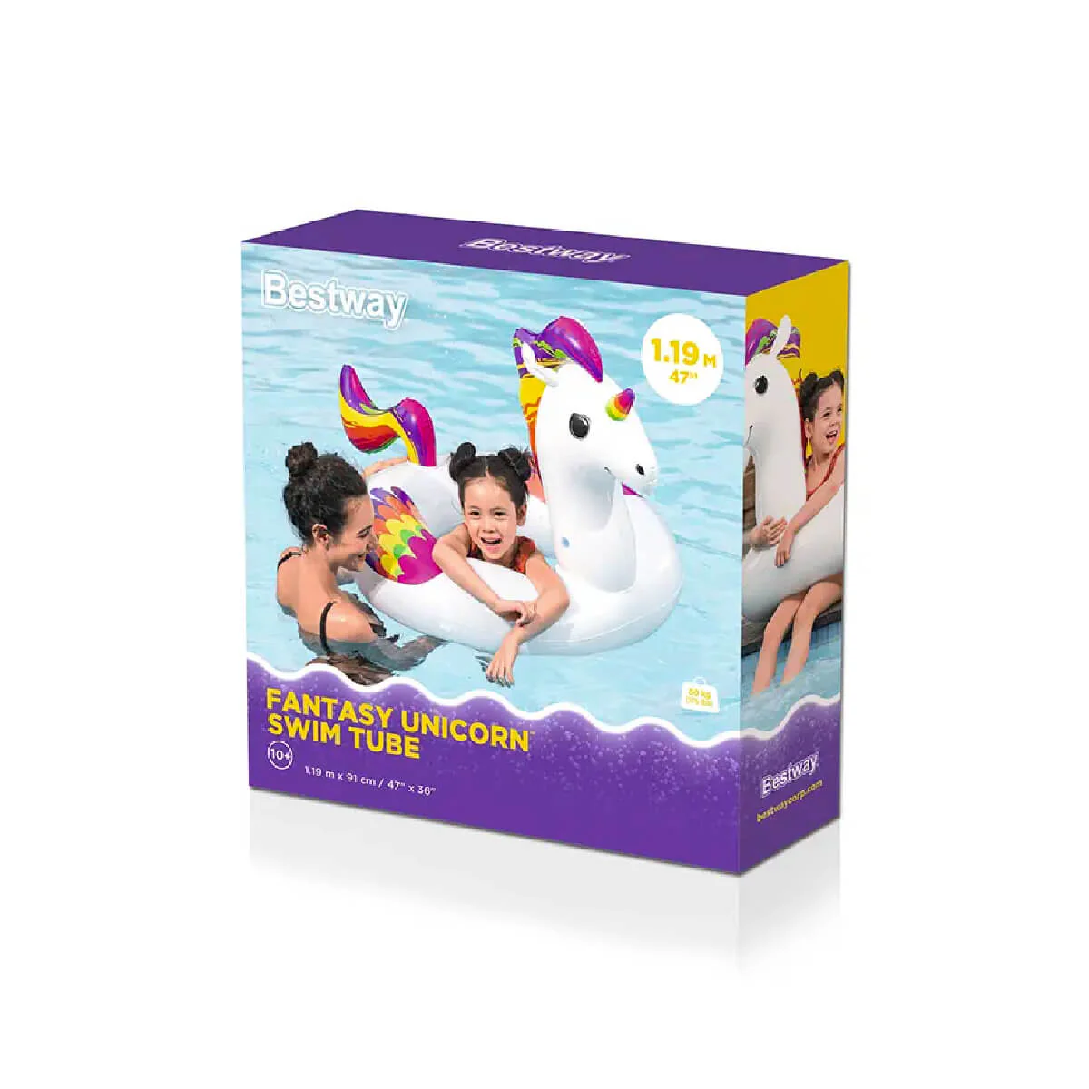 Bestway Fantasy Unicorn Swim Ring Tube 119cm x 91cm