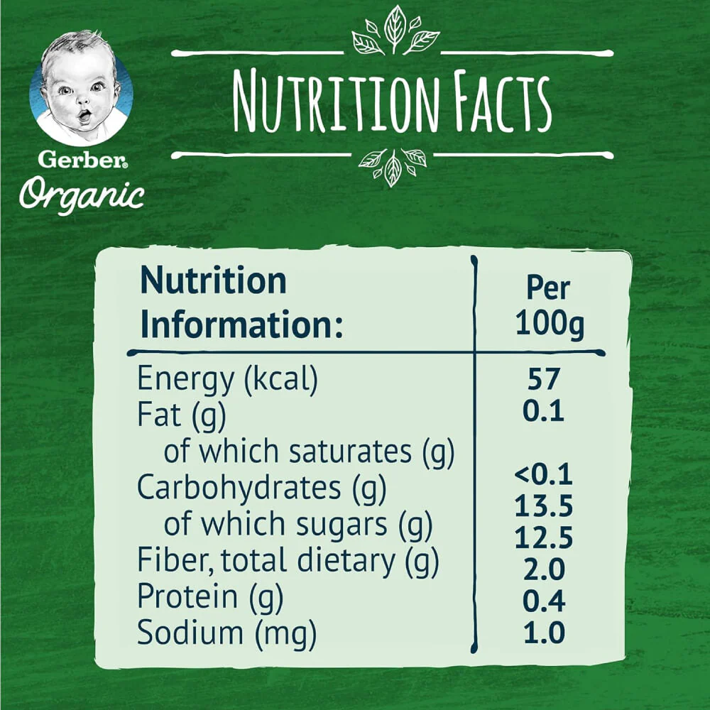 Gerber Organic Puree Apple Baby Food 90g - Image 3