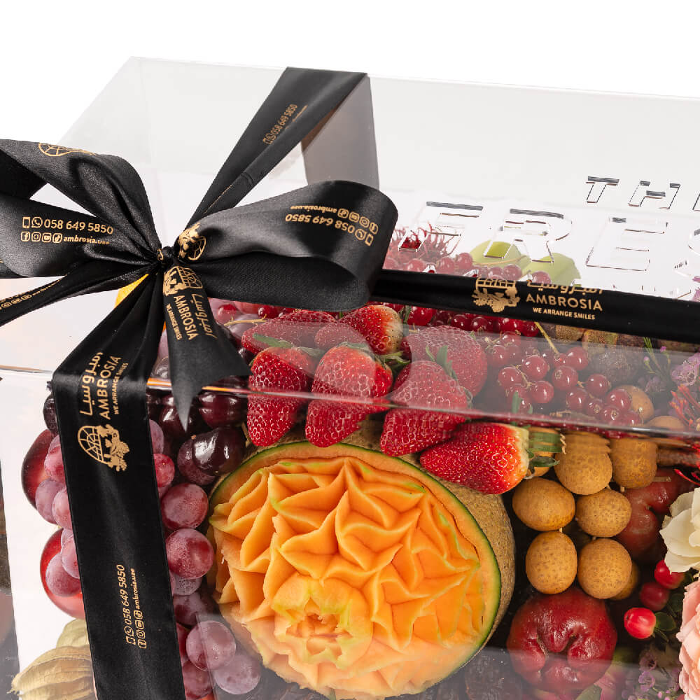Half Flowers & Half Fruits Arrangement - Image 4