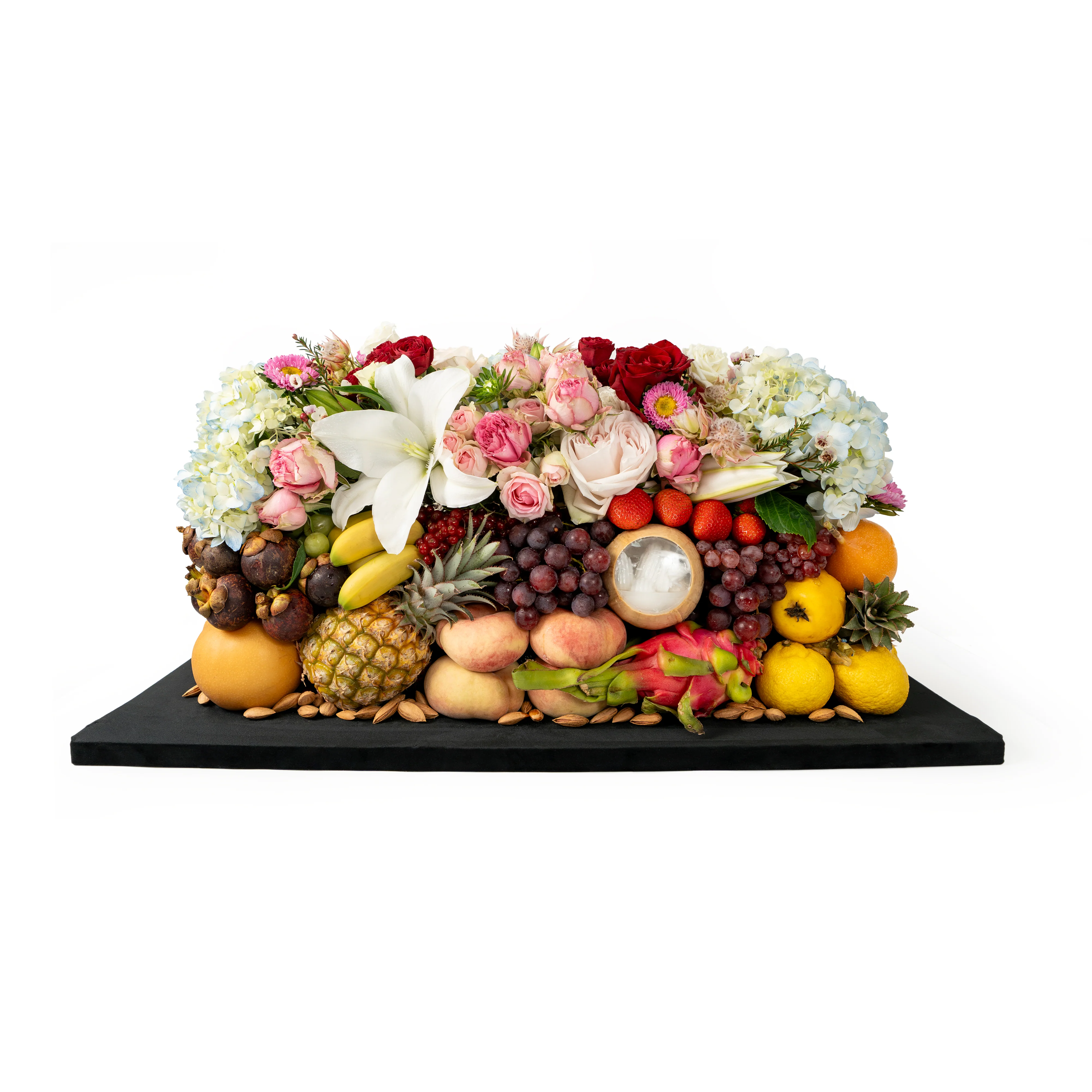 Half Flowers & Half Fruits Arrangement - Image 7