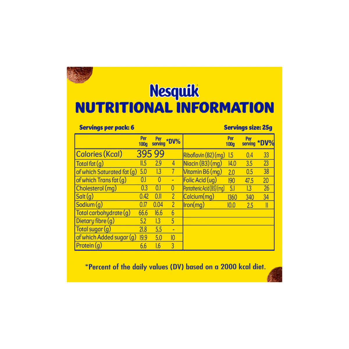 Nesquik Chocolate Breakfast Cereal Bar 6x25g - Image 4