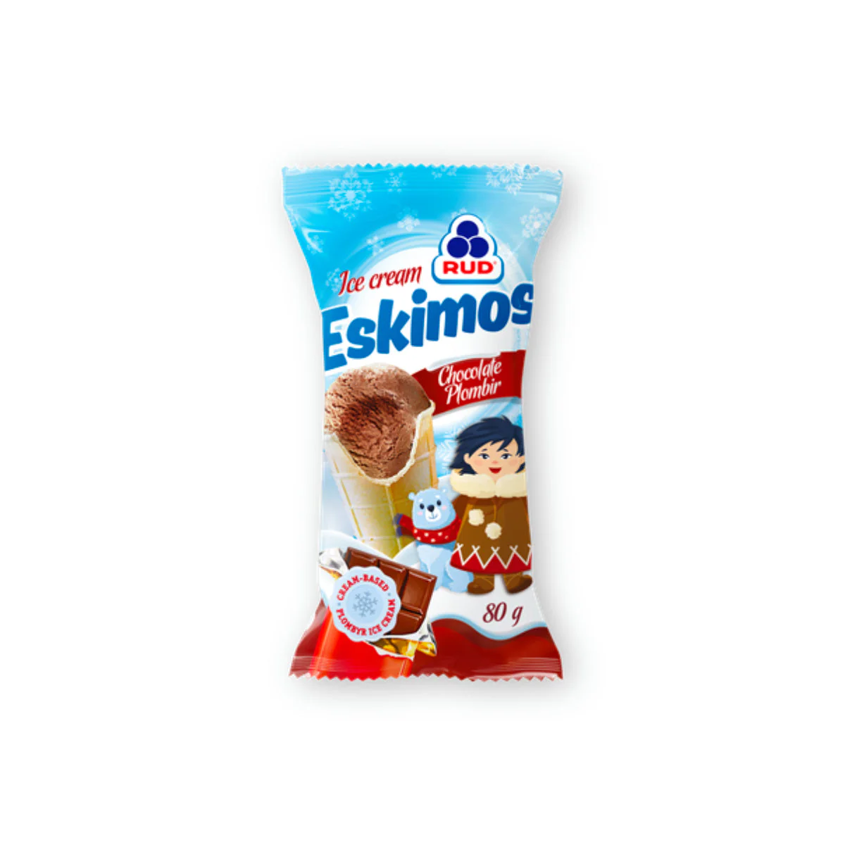 Rud Eskimos Plombir Waffle Cup Chocolate Ice Cream 80g